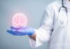 Scientists Discover Protein That Could Rewrite Aging A medical professional holding a glowing digital brain illustration in their hand
