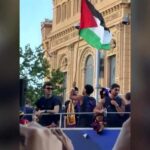 Barcelona Star’s Flag Waving Sparks Huge Debate Soccer star Yamal waves Palestinian flag during parade