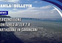 Sea conditions monitored after 7.8 earthquake in Sarangani