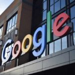 Google logo on office building facade