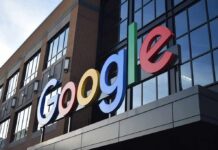 Google logo on office building facade