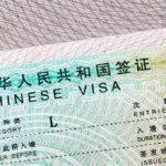 Chinese visa document close-up