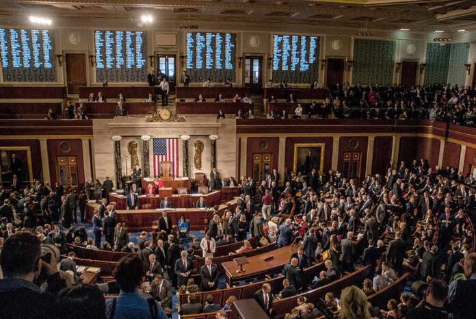 House chamber filled with lawmakers and staff
