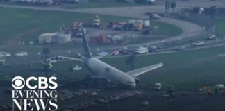 Amazon cargo jet runs off Miami airport runway, crashes into multiple vehicles
