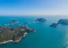 Missing Hiker Found Alive After One Week Aerial view of small green islands in a calm blue sea