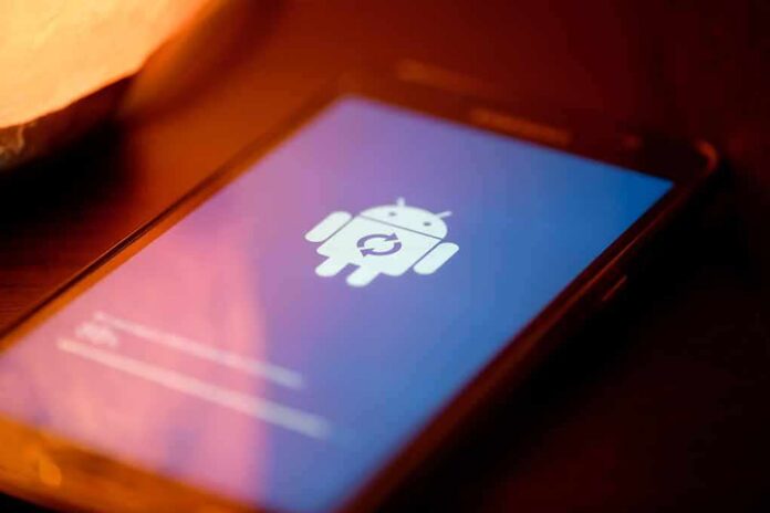 Android phone showing system update screen