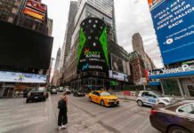 29,554 Gen Zers Left New York Times Square street with taxis, billboards, and skyscrapers