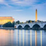 Hidden Vault Under Lincoln—Who Picks History? Arlington Memorial Bridge with Lincoln Memorial and Washington Monument at dusk
