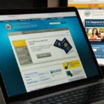 Laptop displaying U.S. passport application website