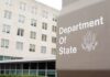 Drink Toss Fallout: State Adviser Out Department of State sign outside office building