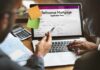Laptop displaying refinance mortgage application form